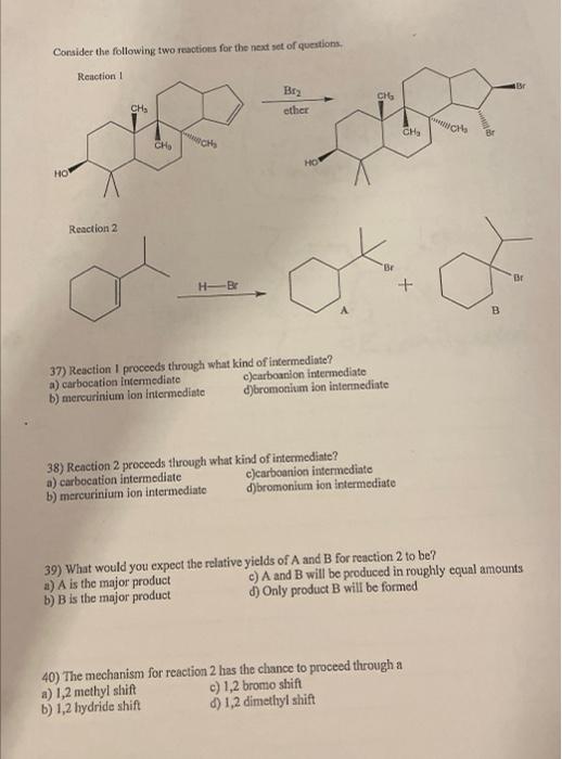 Solved Consider The Following Two Reactions For The Next Set | Chegg.com