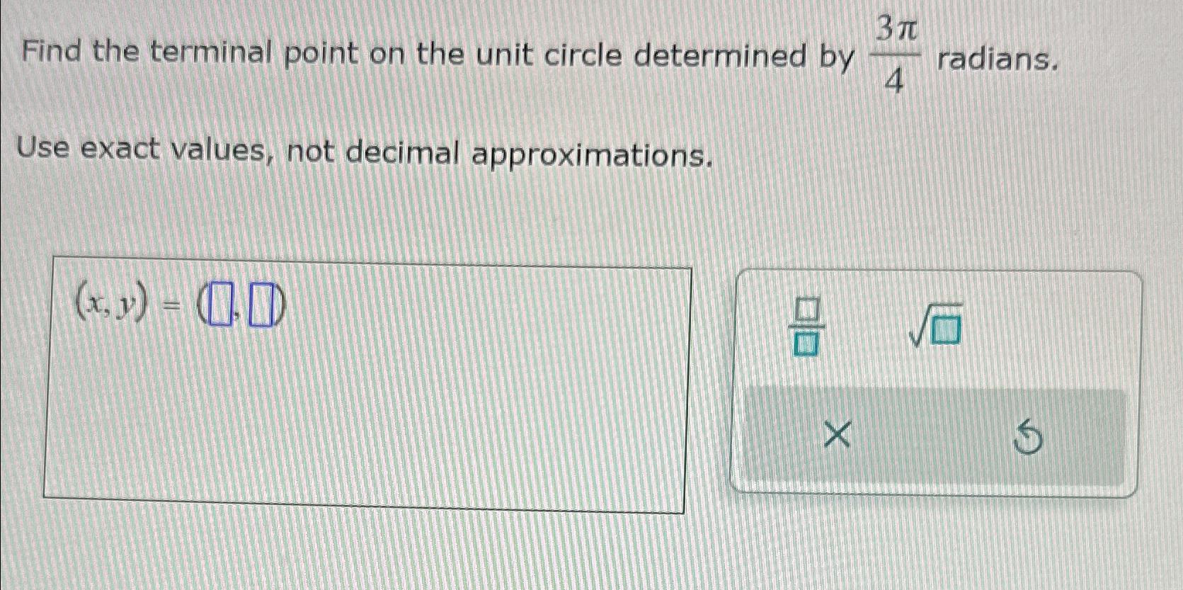 Solved Find The Terminal Point On The Unit Circle Determined | Chegg.com