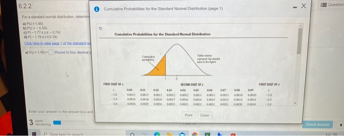 Solved 6.2.2 - X Question Cumulative Probabilities for the | Chegg.com