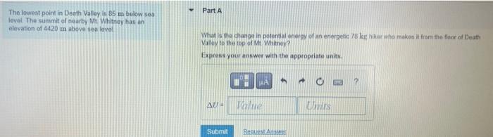 Solved The lowest point in Death Vatoy in 85 m below wea (1) | Chegg.com