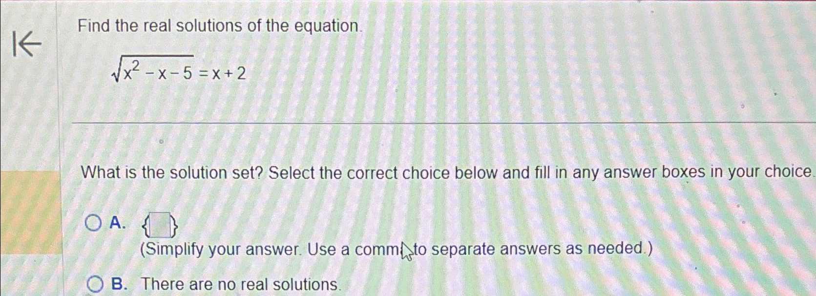 Solved Find the real solutions of the | Chegg.com