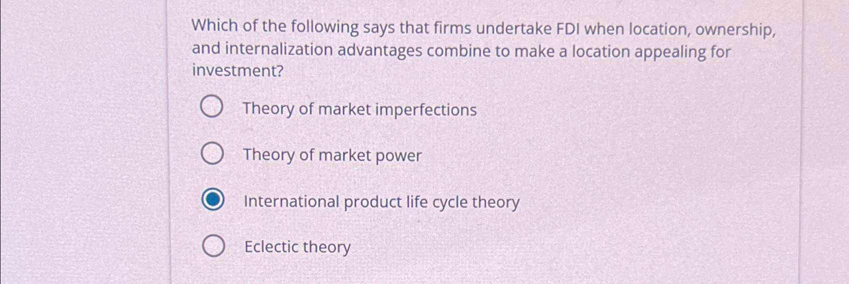 Solved Which of the following says that firms undertake FDI | Chegg.com