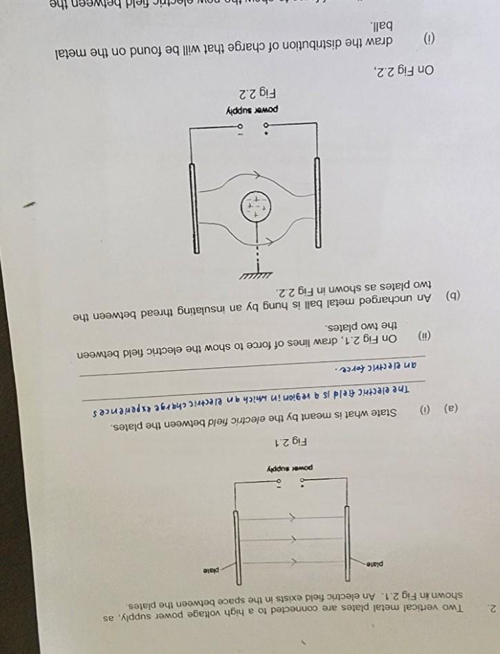 Solved Last Part Draw Electric Field Lines Need Step Chegg Com