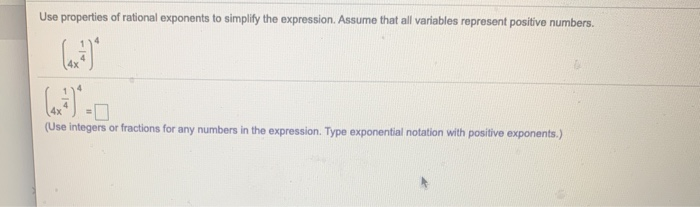 Solved Use properties of rational exponents to simplify the | Chegg.com