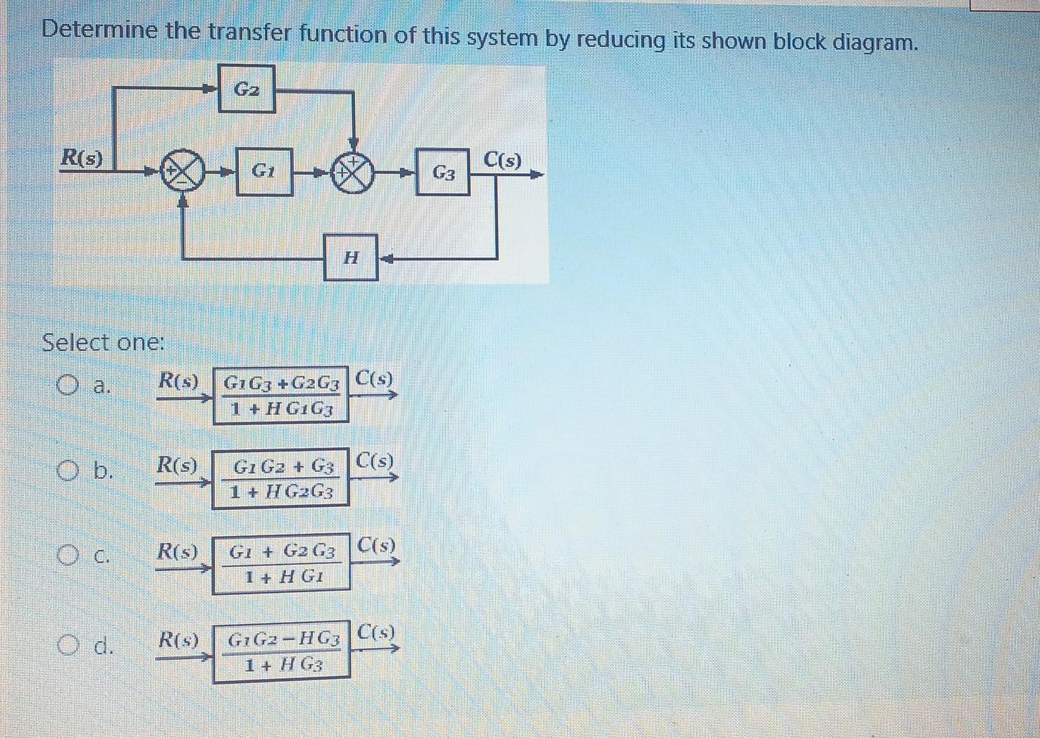 Solved Determine the transfer function of this system by | Chegg.com