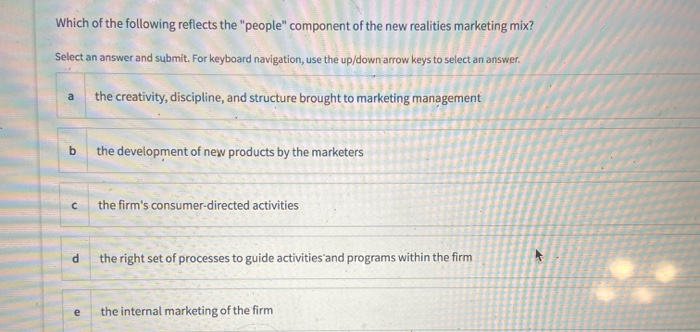 Solved Which of the following reflects the "people" | Chegg.com