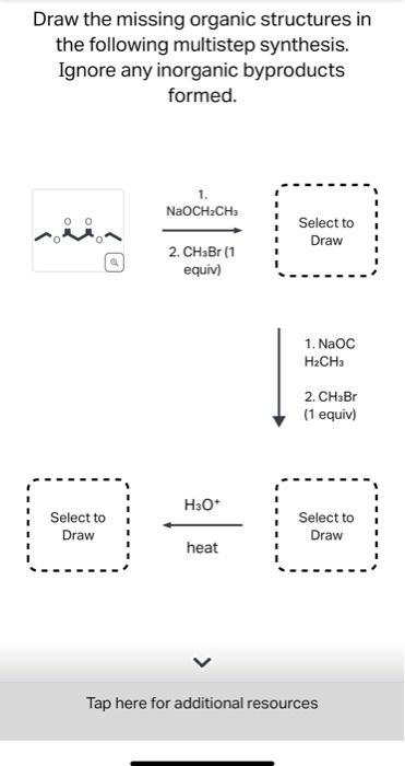 Solved Draw the missing organic structures in the following Chegg com