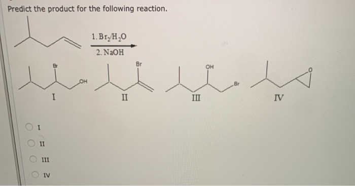 Solved Predict the product for the following reaction. 1. | Chegg.com