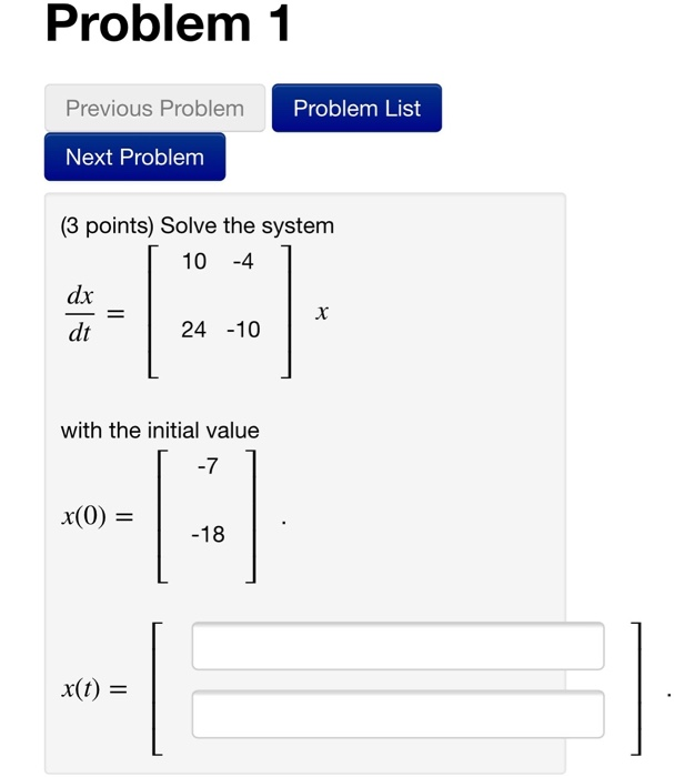 Solved Problem 1 Previous Problem Problem List Next Problem | Chegg.com