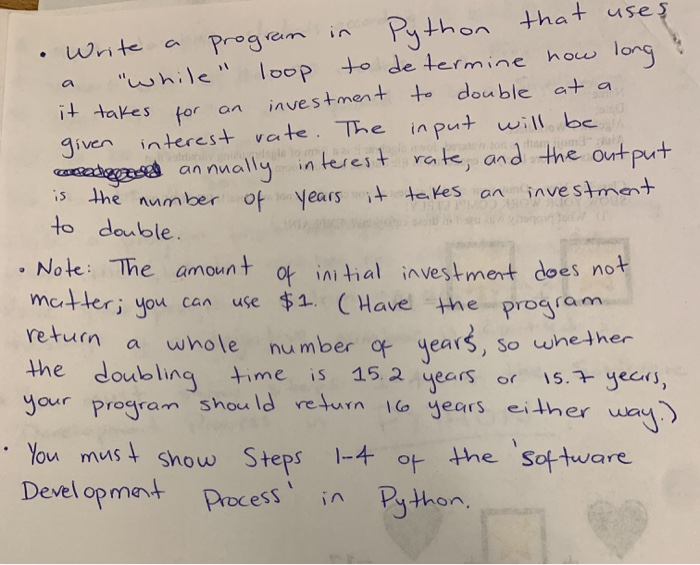 Solved • Write a program in Python that uses a "while" loop | Chegg.com