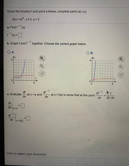 Solved Given the function f and point a below complete parts | Chegg.com
