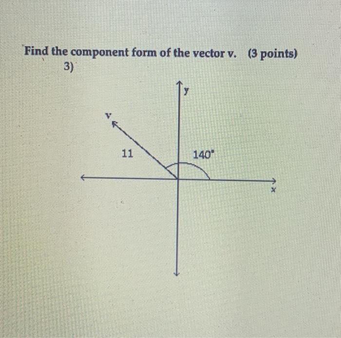 Solved Find the component form of the vector v. (3 points) | Chegg.com