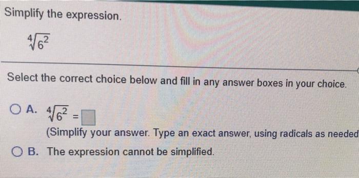 Solved Simplify the expression. Write the answer using only | Chegg.com