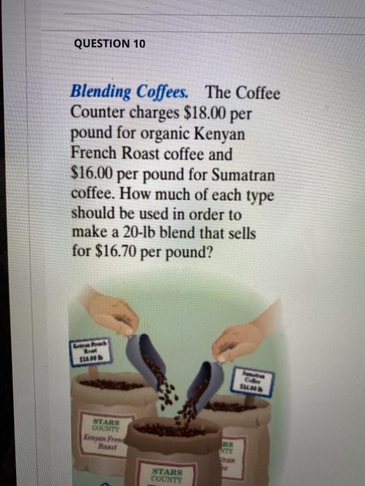 Solved QUESTION 10 Blending Coffees. The Coffee Counter
