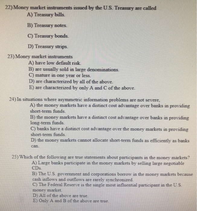 Solved Financial Economics. Multiple Choice Questions. only