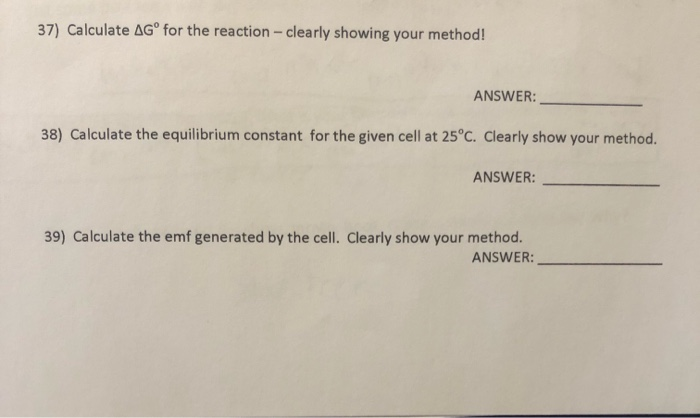 Solved Consider the voltaic (galvanic) cell shown below made | Chegg.com