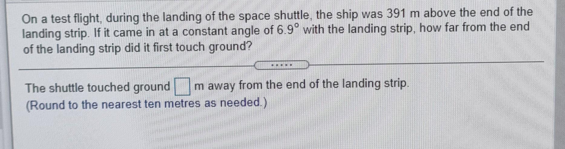Solved On a test flight, during the landing of the space | Chegg.com