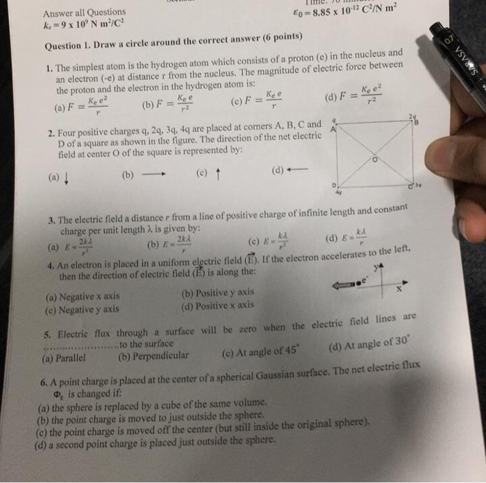 Solved Mu Tu Ep 8 85 X 10 12 C N M Answer All Questio Chegg Com