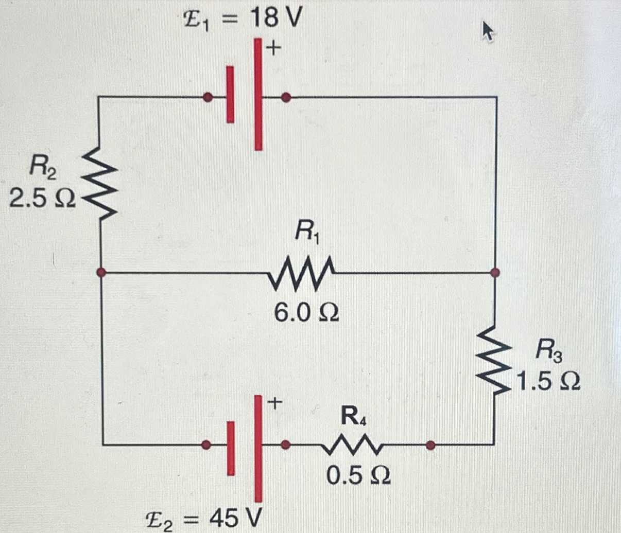 Use Kirchoff's rules to find current through R2 ﻿and | Chegg.com