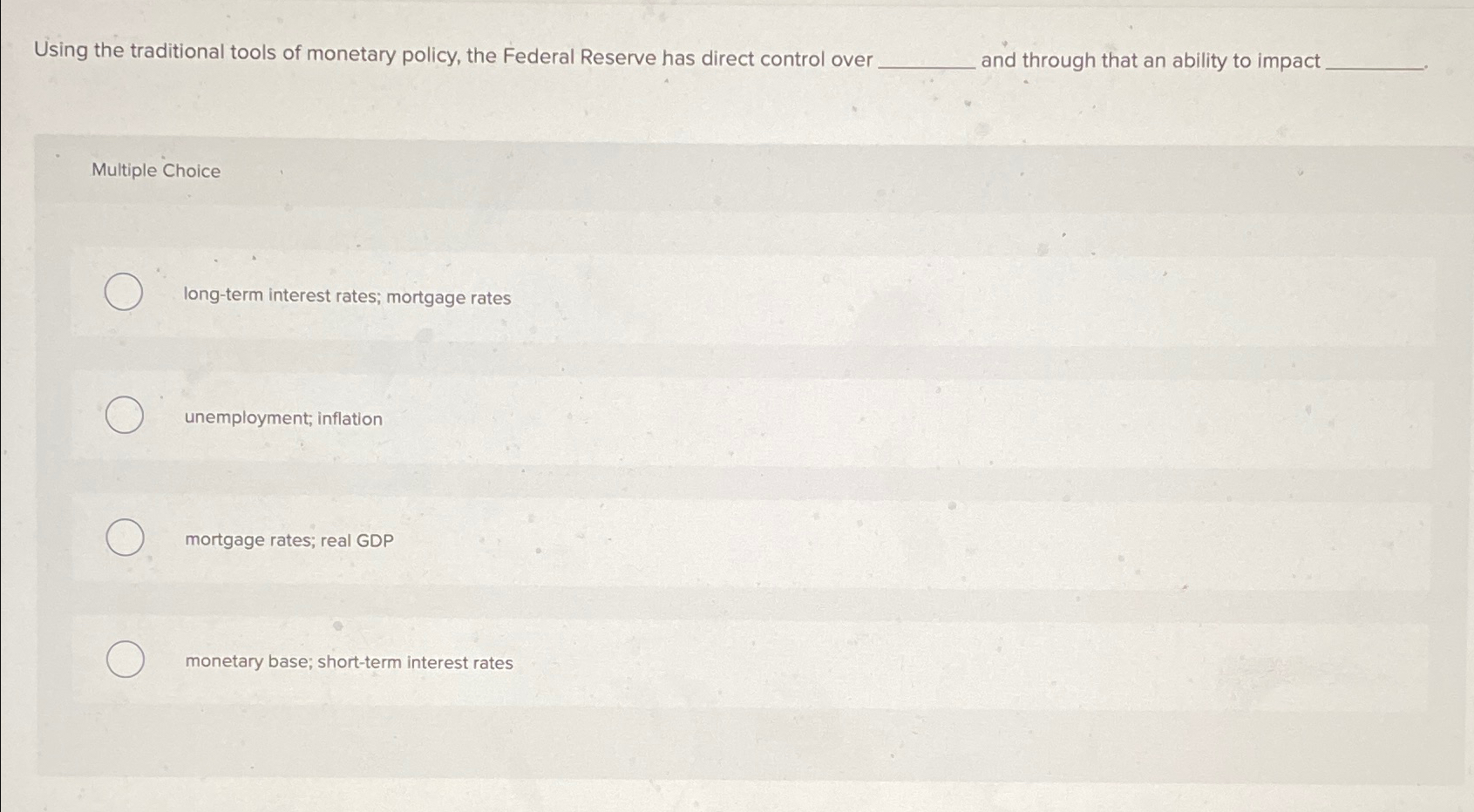 Solved Using the traditional tools of monetary policy, the | Chegg.com