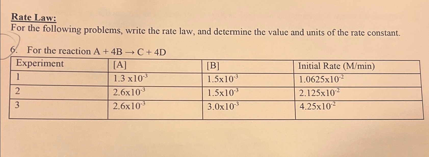 Solved Rate Law For The Following Problems Write The Rate Chegg Solved Rate Law For The Following Problems Write The Rate Chegg