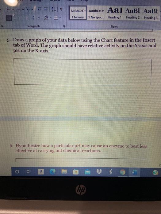 Solved Paragraph Styles Enzyme Lab Instruction and