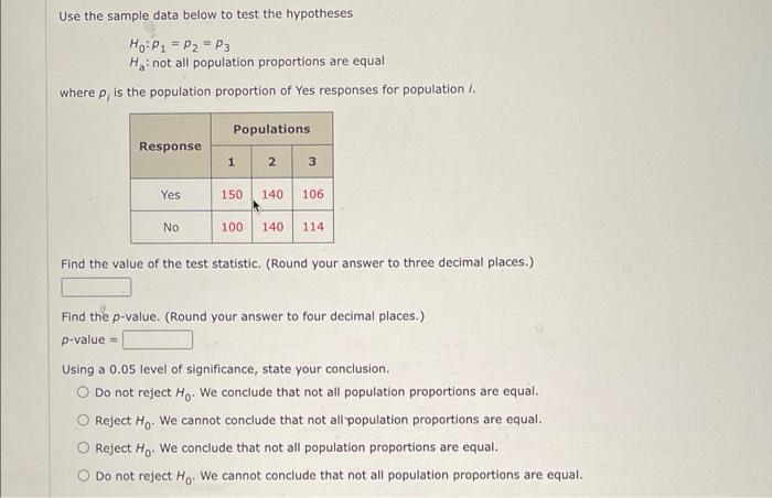Solved Use the sample data below to test the hypotheses | Chegg.com