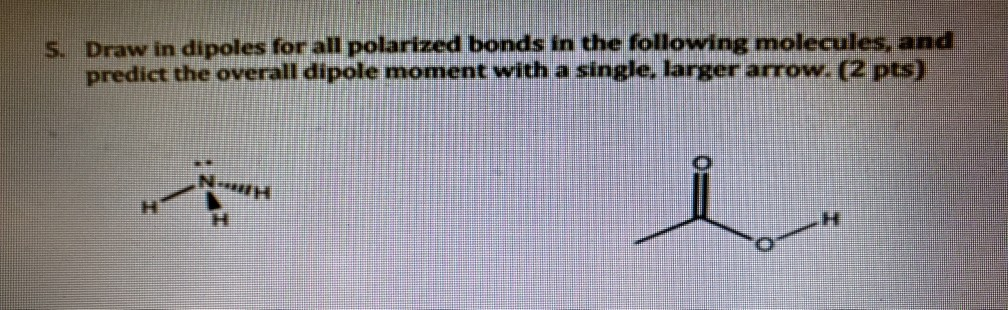 Solved S. Draw in dipoles for all polarized bonds in the | Chegg.com