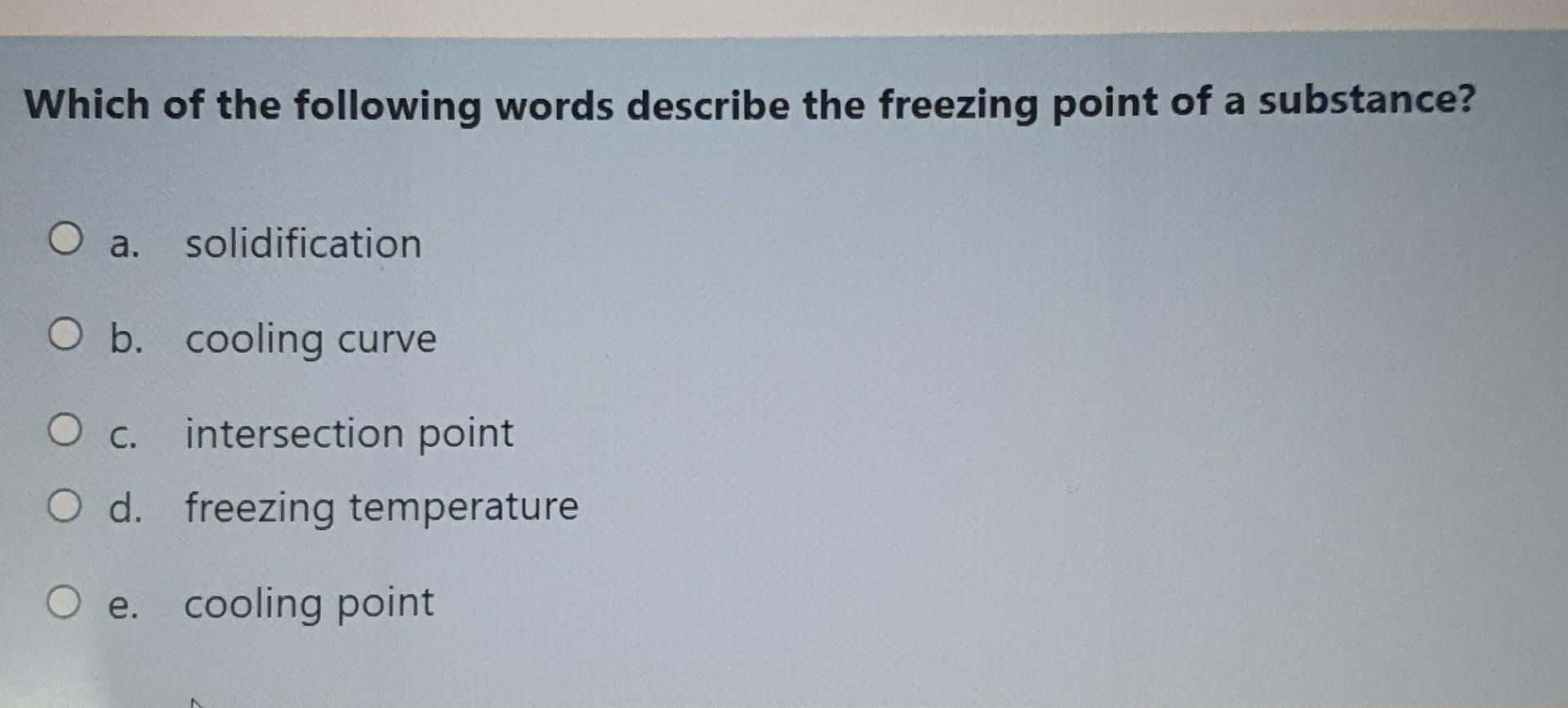 Words To Describe Freezing