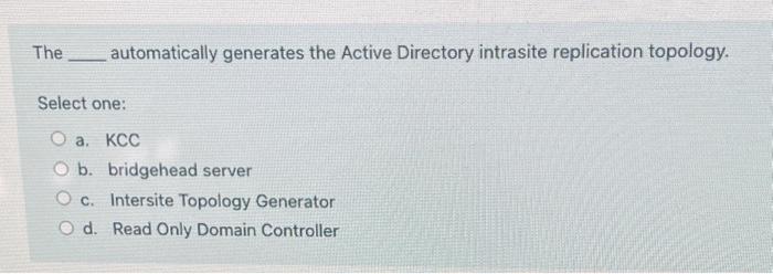 Solved The automatically generates the Active Directory | Chegg.com