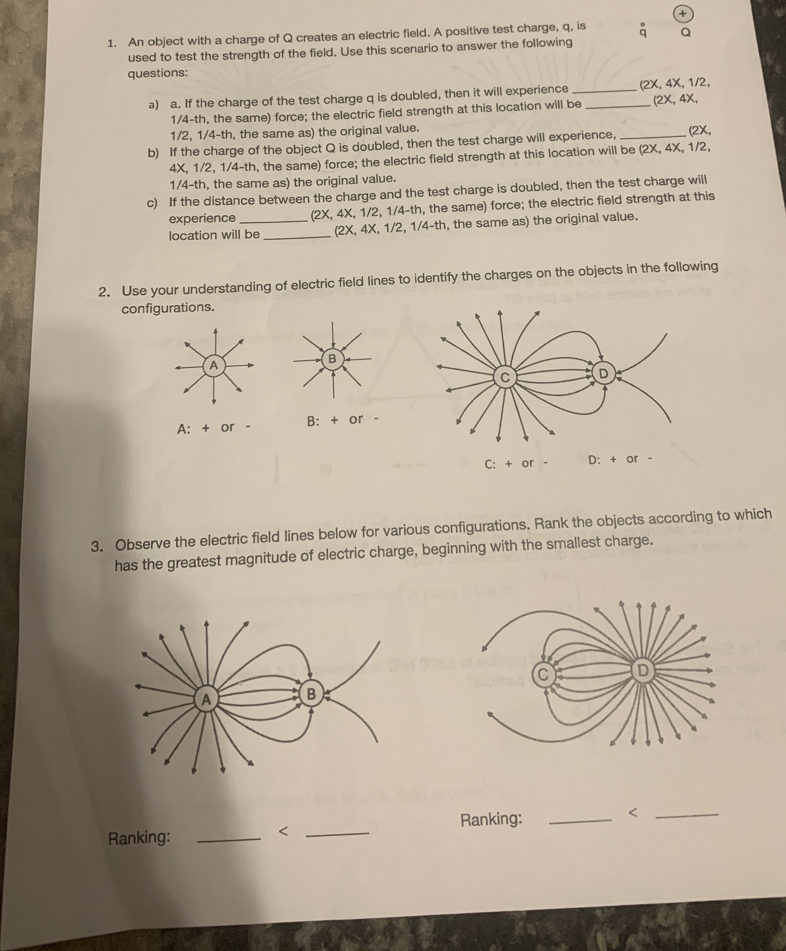 Solved An object with a charge of Q ﻿creates an electric | Chegg.com