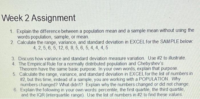 Solved Week 2 Assignment 1. Explain the difference between a | Chegg.com