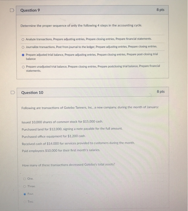 The Legal Authority To Set Accounting Standards Lies With The Solved Question 5 8 pts The legal authority to set | Chegg.com