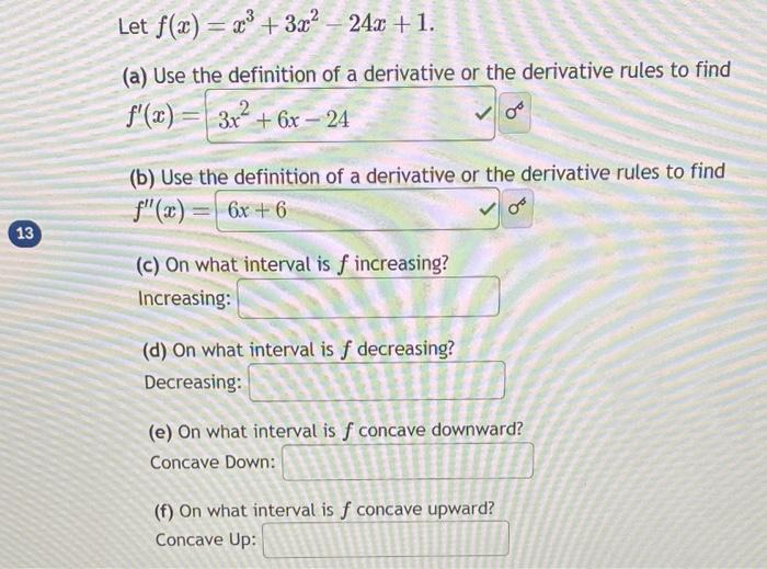 Solved Let F X X3 3x2−24x 1 A Use The Definition Of A