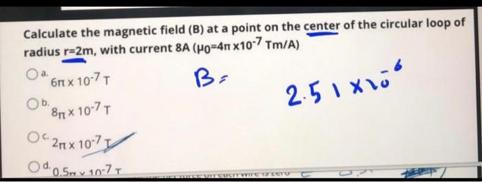 Solved Calculate The Magnetic Field (B) At A Point On The | Chegg.com