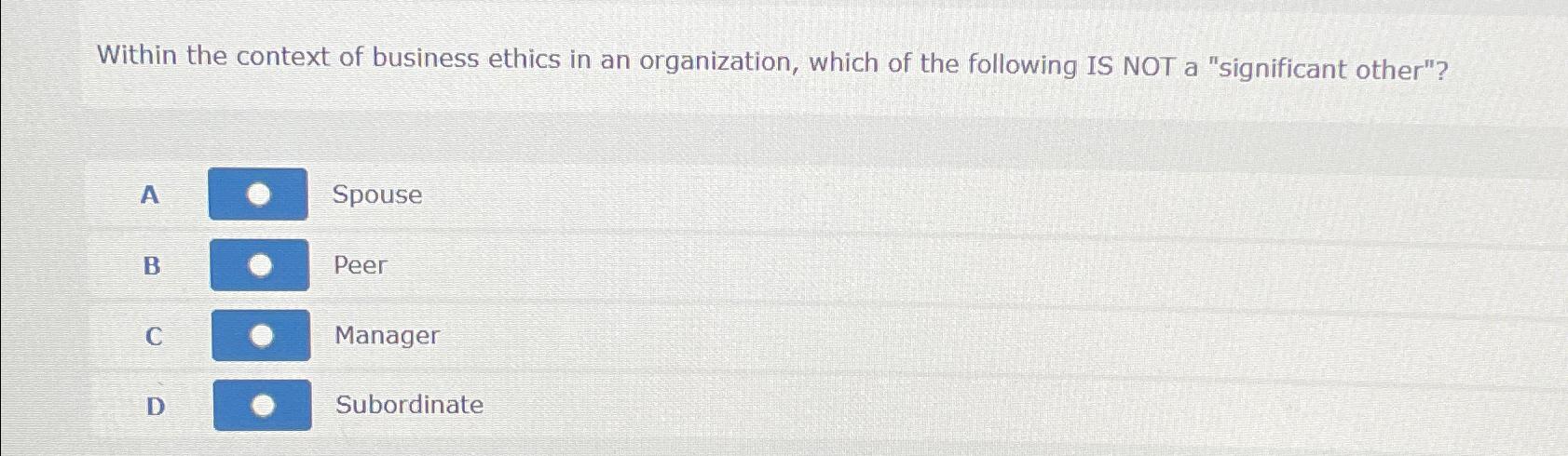 Solved Within the context of business ethics in an | Chegg.com