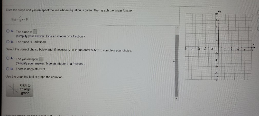 Solved Give the slope and y-intercept of the line whose | Chegg.com