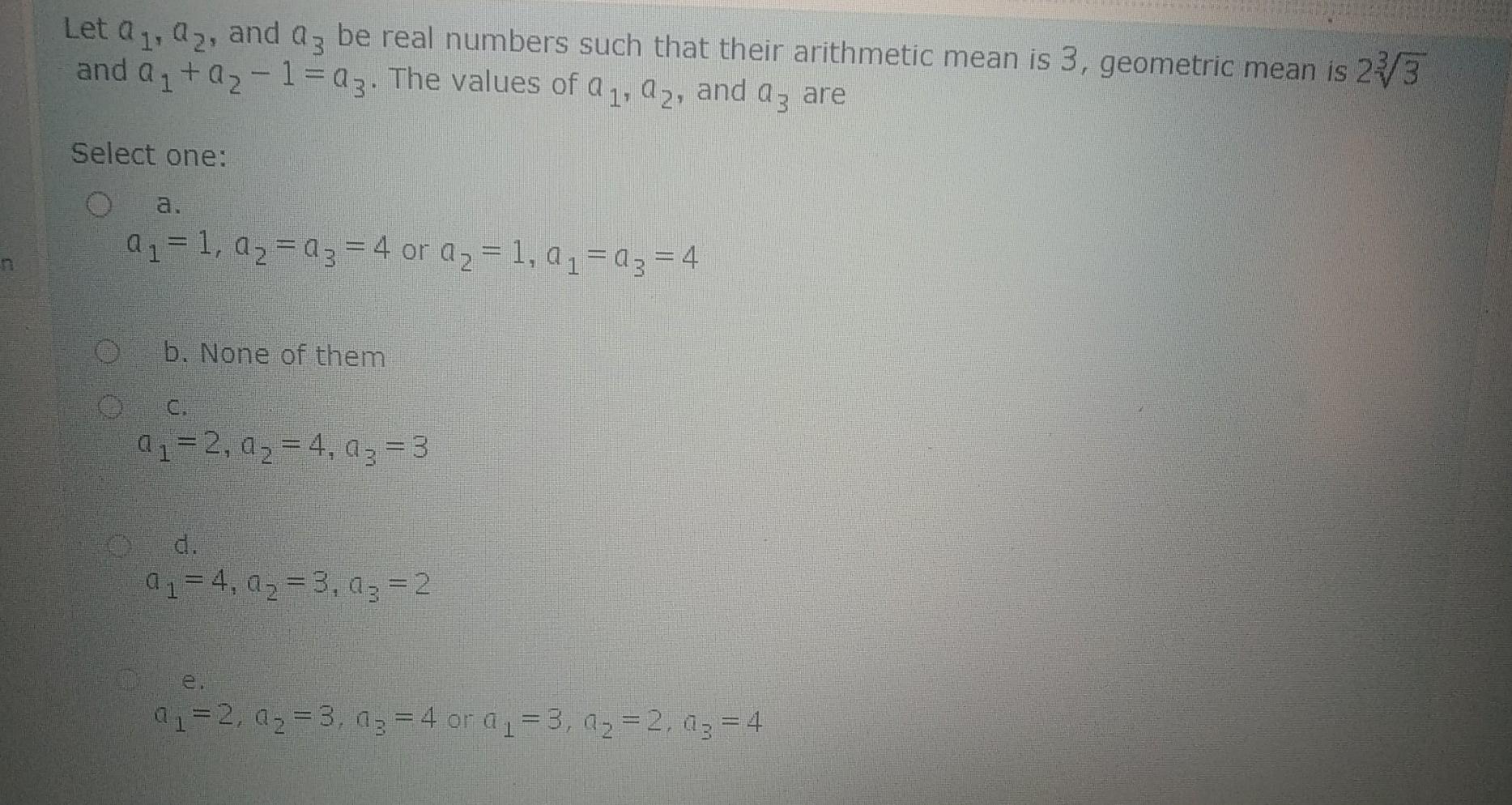 Solved Let Q,, az, and az be real numbers such that their | Chegg.com