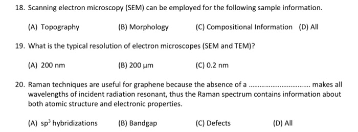 Solved 18. Scanning electron microscopy (SEM) can be | Chegg.com