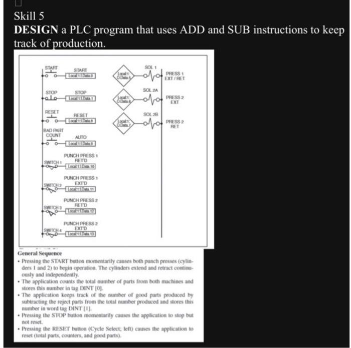 Skill 5 DESIGN a PLC program that uses ADD and SUB | Chegg.com
