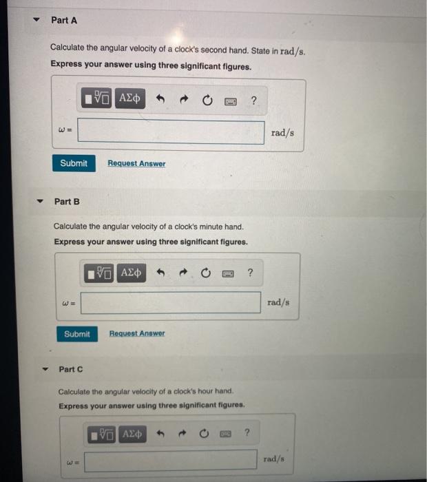 Solved Part A Calculate the angular velocity of a clock's
