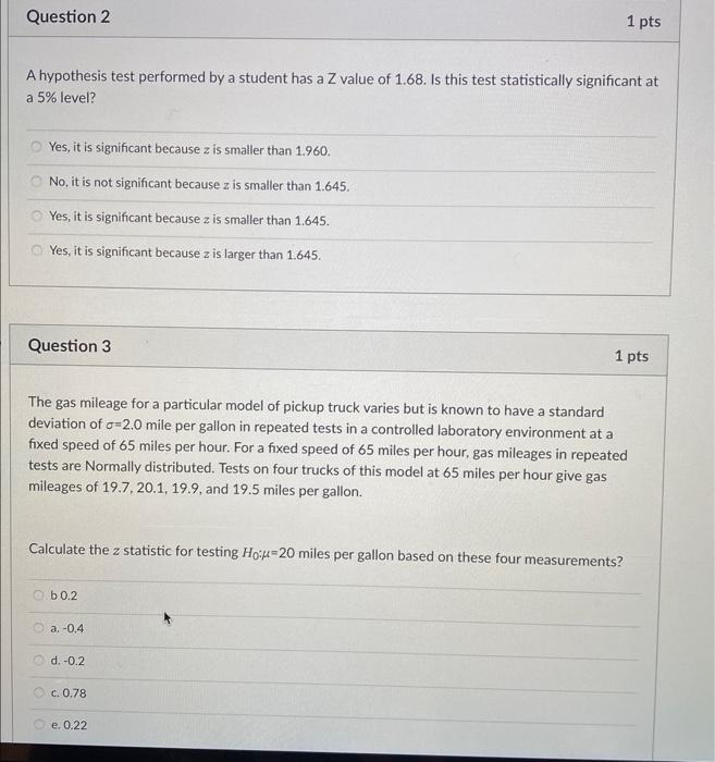 Solved A hypothesis test performed by a student has a Z | Chegg.com