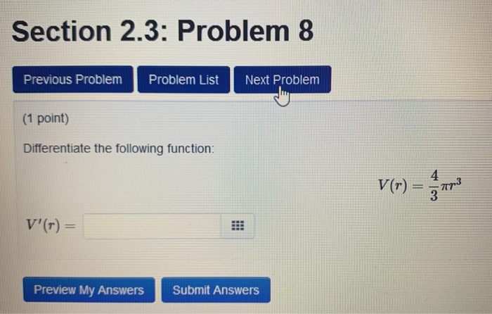 Solved Section 2.3: Problem 8 Previous Problem Problem List | Chegg.com
