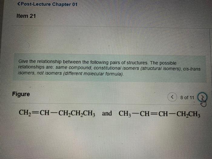 Give the relationship between the following pairs of structures. The possible relationships are: same compound, constitutiona