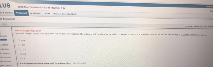 Solved Lus Halliday Fundamentals Of Physics Lle Assignment 6857