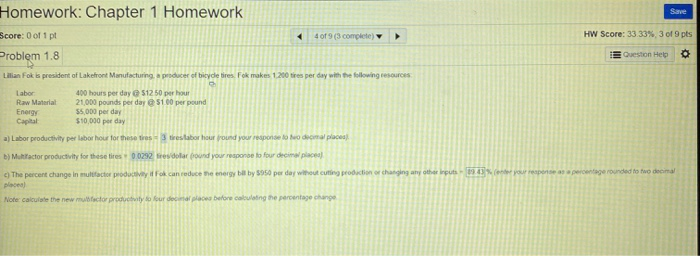Solved Save Homework: Chapter 1 Homework Score: 0 of 1 pt