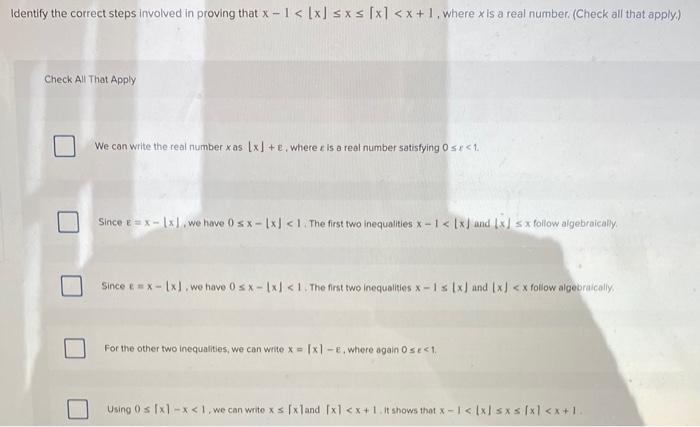 Solved Identify The Correct Steps Involved In Proving That | Chegg.com