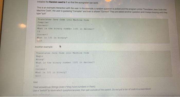 Solved You are going to write a simple Java trivia program | Chegg.com