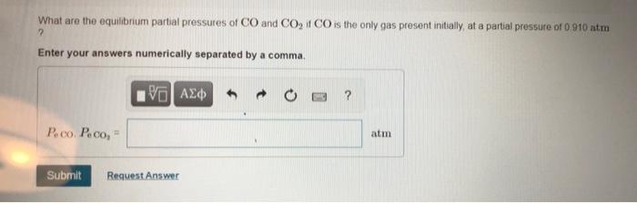 What Are The Equilibrium Partial Pressures Of Co And Co2