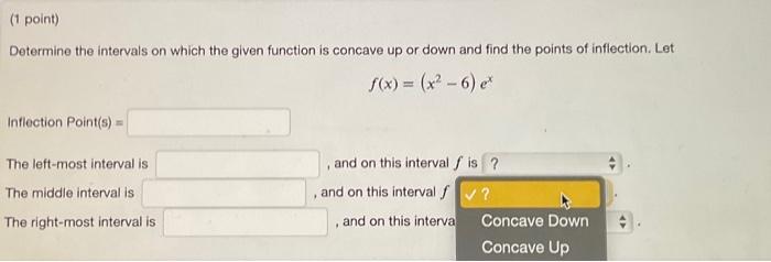 Solved Determine the intervals on which the given function | Chegg.com